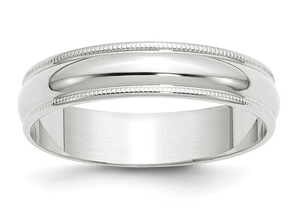 14K white gold wedding band, further view