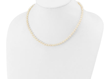 14k 4- White Near-Round Freshwater Cultured Pearl Bracelet
