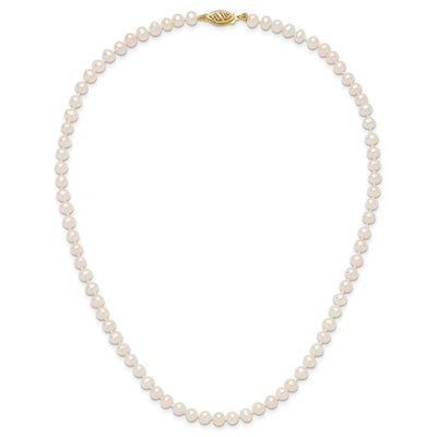 14K White Near-Round Freshwater Cultured Pearl Bracelet