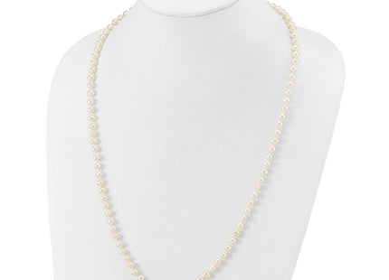 14k 5- White Near-Round Freshwater Cultured Pearl Necklace (Style WPN050-24)
