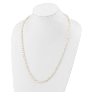 14k 5- White Near-Round Freshwater Cultured Pearl Necklace (Style WPN050-24)