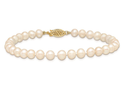 14k 5- White Near-Round Freshwater Cultured Pearl