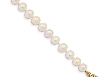 14k 5- White Near-Round Freshwater Cultured Pearl