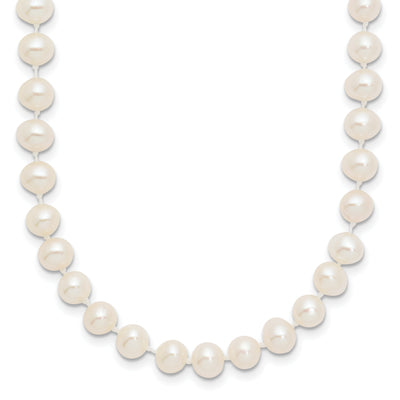14K White Near-Round Freshwater Cultured Pearl, 20 x 5 o 6mm