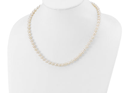 14k 6- White Near-Round Freshwater Cultured Pearl Necklace