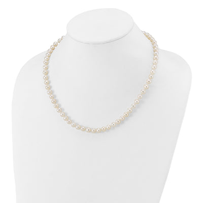 14K White Near-Round Freshwater Cultured Pearl Necklace