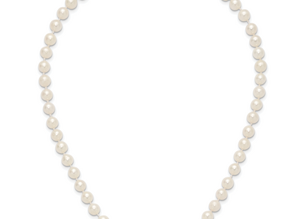 14k White Gold 6- White Near Round Freshwater Cultured Pearl, 16 x 6 to 7mm