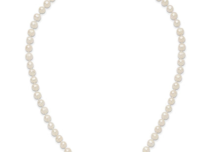 14k White Gold 6- White Near Round Freshwater Cultured Pearl Necklace (Style WPN060W-18)