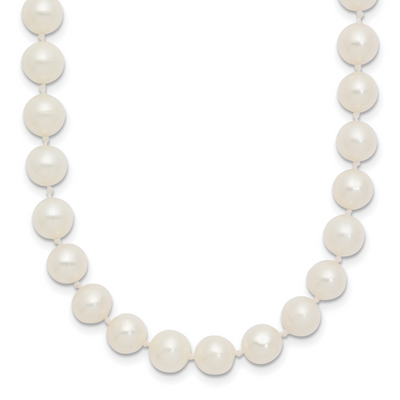 14K White Gold White Near Round Freshwater Cultured Pearl, 16 x 6 to 7mm