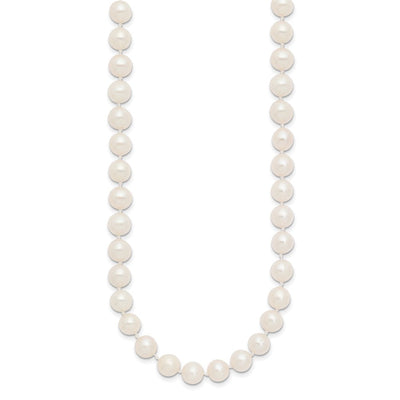 14K White Near-Round Freshwater Cultured Pearl Necklace