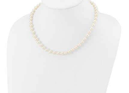 14k 7- White Near-Round Freshwater Cultured Pearl Necklace