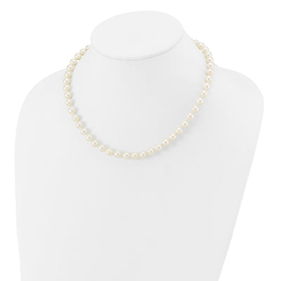 14K White Near-Round Freshwater Cultured Pearl Necklace