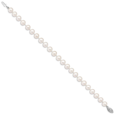 14K White Gold White Near Round Freshwater Cultured Pearl