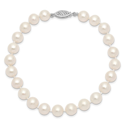 14K White Gold White Near Round Freshwater Cultured Pearl