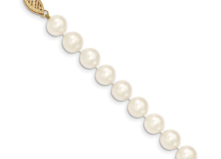 14k 8- White Near-Round Freshwater Cultured Pearl Bracelet
