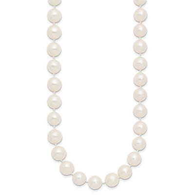 14K White Near-Round Freshwater Cultured Pearl Necklace