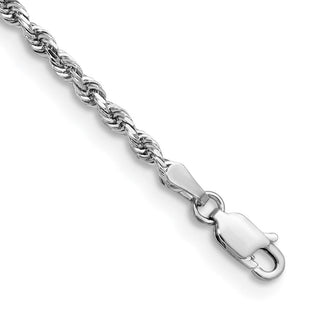 14K White Gold Diamond-cut Quadruple Rope Lobster Clasp Chain (Style WQT021-7)