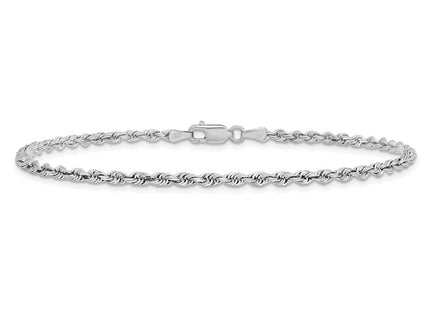 14K White Gold Diamond-cut Quadruple Rope Lobster Clasp Chain (Style WQT021-9)