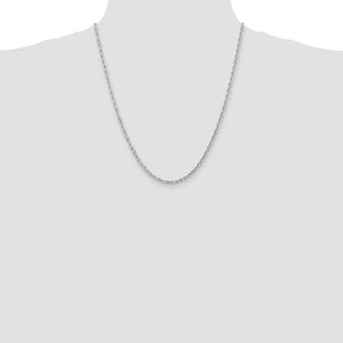 14K White Gold Diamond-cut Quadruple Rope Lobster Clasp Chain (Style WQT023-22)