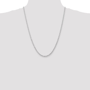 14K White Gold Diamond-cut Quadruple Rope Lobster Clasp Chain (Style WQT023-24)