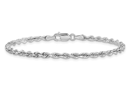 14K White Gold Diamond-cut Quadruple Rope Lobster Clasp Chain (Style WQT023-7)