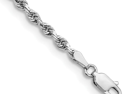 14K White Gold Diamond-cut Quadruple Rope Lobster Clasp Chain (Style WQT023-7)
