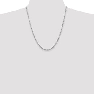 14K White Gold Diamond-cut Quadruple Rope Lobster Clasp Chain (Style WQT025-22)