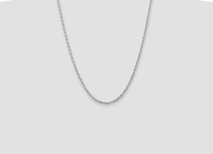 14K White Gold Diamond-cut Quadruple Rope Lobster Clasp Chain (Style WQT025-24)