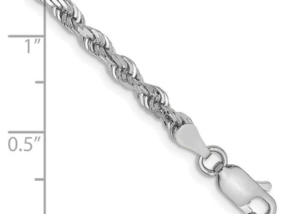 14K White Gold Diamond-cut Quadruple Rope Lobster Clasp Chain (Style WQT025-7)