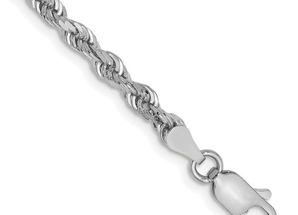 14K White Gold Diamond-cut Quadruple Rope Lobster Clasp Chain (Style WQT025-7)