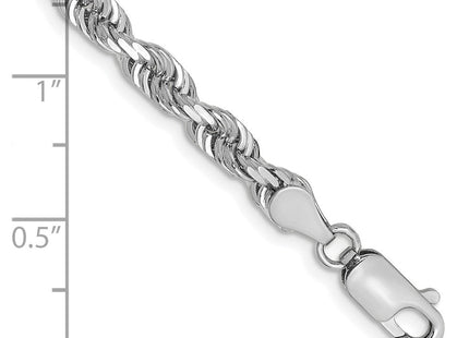 14K White Gold Diamond-cut Quadruple Rope Lobster Clasp Chain (Style WQT035-7)
