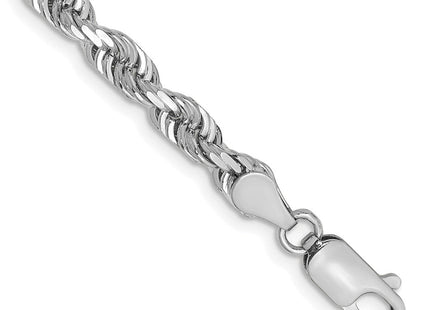 14K White Gold Diamond-cut Quadruple Rope Lobster Clasp Chain (Style WQT035-7)