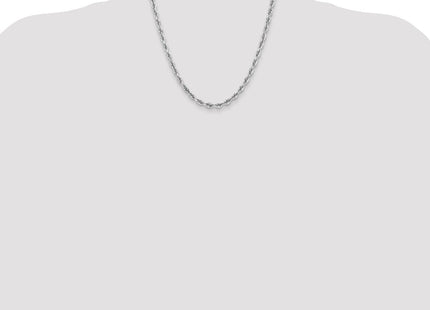 14K White Gold Diamond-cut Quadruple Rope Lobster Clasp Chain (Style WQT040-20)