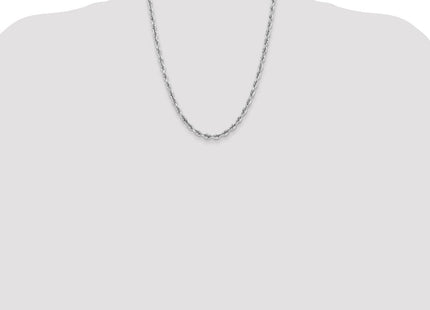 14K White Gold Diamond-cut Quadruple Rope Lobster Clasp Chain (Style WQT040-22)