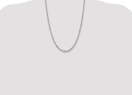 14K White Gold Diamond-cut Quadruple Rope Lobster Clasp Chain (Style WQT040-24)