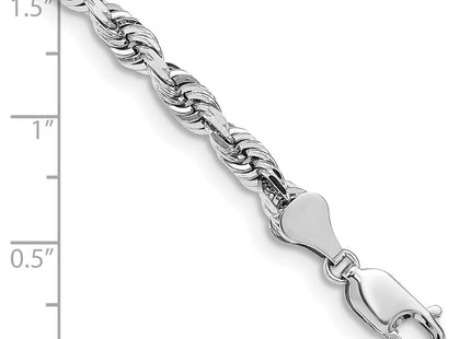 14K White Gold Diamond-cut Quadruple Rope Lobster Clasp Chain (Style WQT040-7)