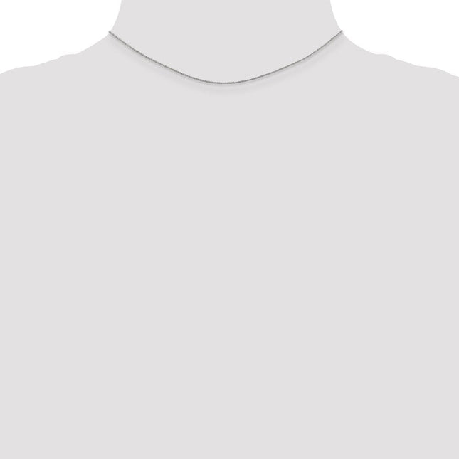 14K White Gold . Ropa with Spring Ring Clasp Chain, 14 x 0.7mm