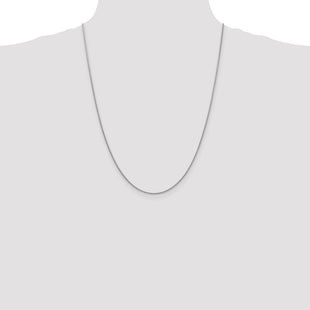 14K White Gold Round Snake Lobster Clasp Chain (Style WSNA120-24)