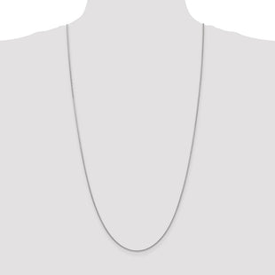 14K White Gold Round Snake Lobster Clasp Chain (Style WSNA120-30)