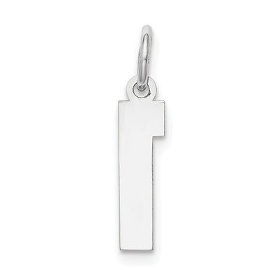 14K White Gold Small Satin Number 1 Charm