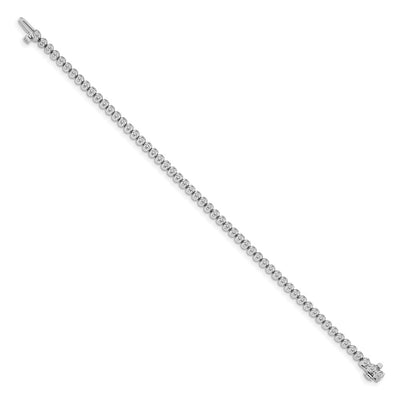 14K White Gold Complete 1 carat Round AAA Diamond 4-prong Tennis Bracelet