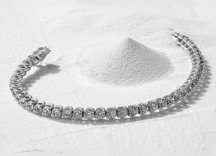 14k White Gold Complete 1 carat Round AA Diamond 4-prong Tennis Bracelet