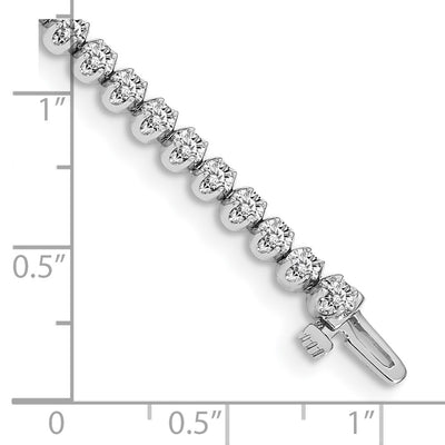14K White Gold Complete 2.09 carat Round AAA Diamond 4-prong Tennis Bracelet