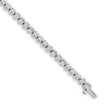 14k White Gold Complete 3.8 carat Round A Diamond 4-prong Tennis Bracelet