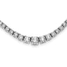 14k White Gold Complete 6.8 carat Round VS Graduated Diamond Necklace