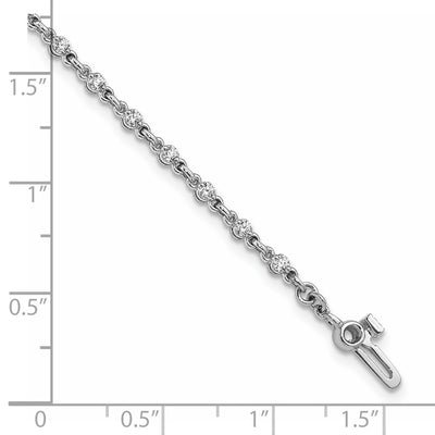 14K White Gold Complete 7/8 carat Round A Diamond 2-prong Tennis Bracelet