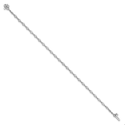 14K White Gold Complete 1.4 carat Round A Diamond 2-prong Tennis Bracelet