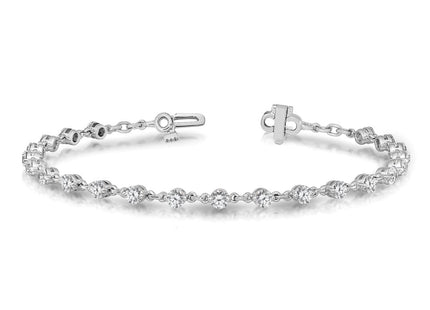 14k White Gold Bracelets Style X10018WAAA - Classique Jewelry Inc.