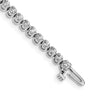 14k White Gold Complete 2.9 carat Round AA Diamond 2-prong Tennis Bracelet