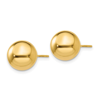 14K Polished Ball Post Earrings, 10 x 10mm